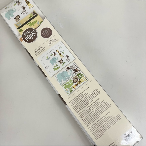 Wall Pops! Safari Buddies Wall Art Kit New In Package - Picture 10 of 11
